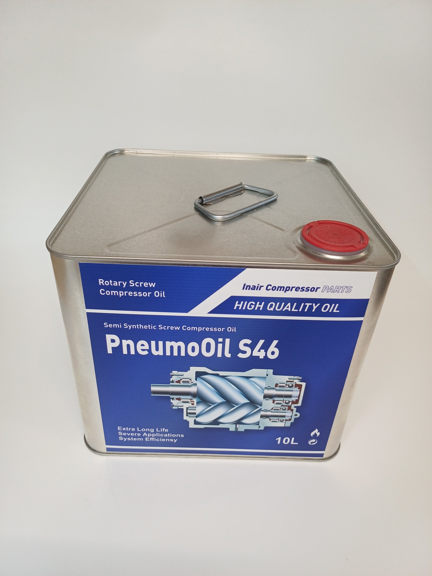 Компрессорное масло для винтовых компрессоров INAIR PneumoOil S46 полусинтетик. 10л